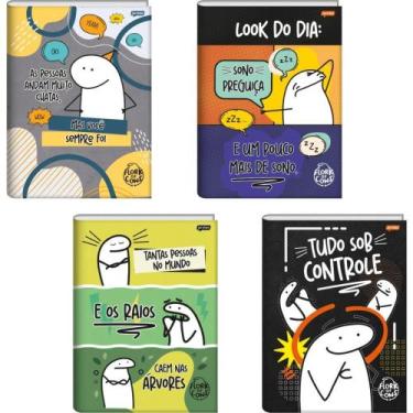 Imagem de Caderno Brochurão Capa Dura FLORK 80 Folhas Pacote com 5 Unidades - Ja