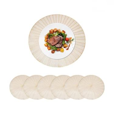 Imagem de Conjunto de 6 jogos americanos redondos em PVC, adequados para mesas de cozinha e restaurantes. (B1051-KIT6)
