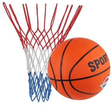 Imagem de Kit Recreação Com Bola De Basquete Oficial E Rede Americana 12 Alças M