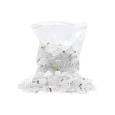 Imagem de Kit 1000 Conector Rj45 Utp Cat5e Banho De Ouro Cabo De Rede - SECCON