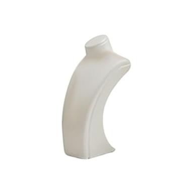 Imagem de simhoa Suporte para exibição de busto de colar, suporte para manequim de colar, decoração elegante, presente para loja de venda para mulheres, organizador de, Branco, 8cm X 4.5cm X 14cm