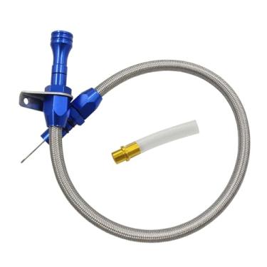 Imagem de Generic Vareta de nível de fluido de transmissão fácil de instalar, substituição para reparo automotivo, tubo flexível de aço inoxidável para 700R4 TH350-400, Azul