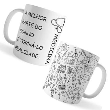 Imagem de Caneca Xicara Medicina Médico Melhor Sonho Realidade - Voar Personaliz