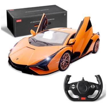 Imagem de Carrinho de Controle Remoto Lambo Sian FKP Escala 1:14 para Adultos e Crianças, BEZGAR, Laranja