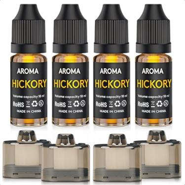 Imagem de LWRT Acessórios do kit de pistola de bolhas de coquetel, inclui 4 óleos aromáticos sabor nogueira (10 ml cada) e 4 recipientes de óleo