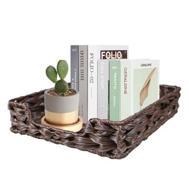 Imagem de Bandeja de arquivo A4, cesta de papel; cesta de papel para organizador de mesa, tamanho carta, documentos, organizador de vaso sanitário; marrom