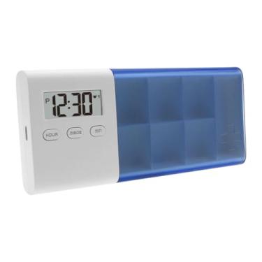 Imagem de predolo Estojo Organizador de Comprimidos para Viagem, Caixa Eletrônica para Comprimidos com Alarme E Lembrete para Casa, Escritório E áreas Externas, Azul