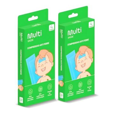 Imagem de Compressas Antifebre Refrescantes Infantil Kit com 2 Caixas – Alívio Imediato para Febre, Pós-Vacina, Picadas – Total 8 Unidades