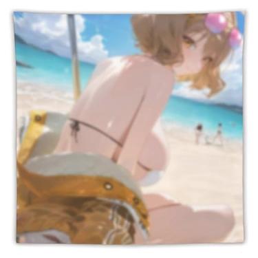 Imagem de LIEGBMEU Tapeçaria de biquíni sexy anime menina 152.4 cm x 152.4 cm interior exterior parede colcha arte decoração de tapeçaria caprichosa, AF400