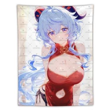 Imagem de LIEGBMEU Sexy Bikini Hot Anime Girl Tapeçaria 152.4 cm x 203.2 cm Interior Exterior Wall Quilt Art Decoração de Tapeçaria Caprichosa, Aa055