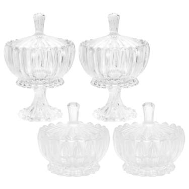 Imagem de Conjunto 2 Potiches Geneva Baleiro Decorativo De Cristal Para Mesa Bala Doces Decoração (2)