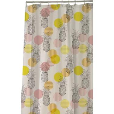 Imagem de Cortina Box Banheiro Antimofo 180x160cm C/Ganchos Peva (180cm x 160cm, Abacaxi)