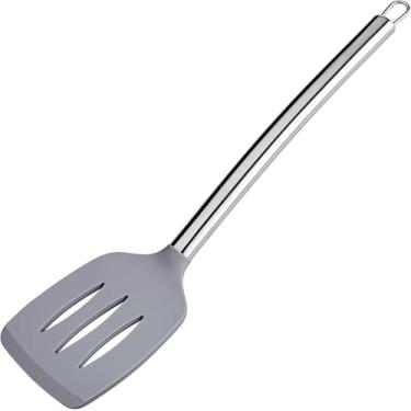 Imagem de Espátula Vazada Para Ovos,Omelete,Panquecas, Tapiocas Cabo em Aço Inox 35cm