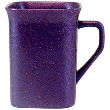 Imagem de Kit 4 Canecas Quadrada Fibra Madeira Lilás 250Ml