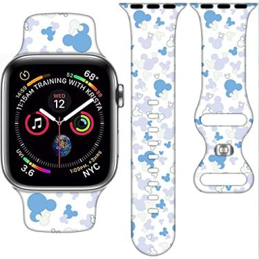 Imagem de AXCOFYER7 Pulseira De Desenho Animado Compatível Com Apple Watch 38 Mm/40 Mm/41 Mm/42 Mm/44 Mm/45 Mm/46 Mm, Pulseiras Fofas Substituição Para As Séries 10, 9, 8, 7, 6, 5, 4, 3 Se2, Silicone Iwatch F