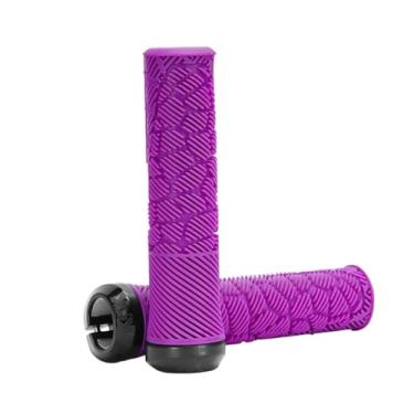 Imagem de TARSHYRY Grips de Guidão de Bicicleta, Trava única Em Barra de Bicicleta Caixa de 22,2 Mm, para Montanha, Bicicleta Dobrável, Aderência à Mão Sem Borracha (Roxo)