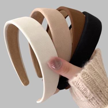 Imagem de Bandanas femininas antiderrapantes modernas para cabelo feminino, 4 peças, faixas de cabeça simples para meninas, faixas elásticas de 2,5 cm de largura, acessórios de moda para mulheres