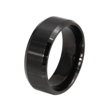Imagem de Anel Aliança Titânio Preto 8mm Escovado - Judith Joias, 31