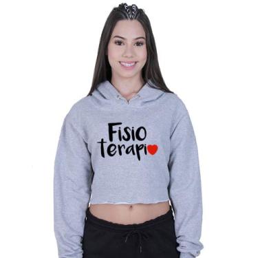 Imagem de Cropped Moletom Feminino Faculdade Fisioterapia - Lafre, Cinza, M