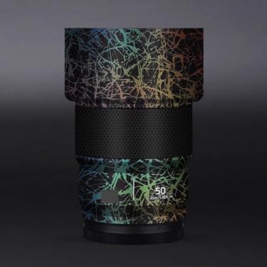 Imagem de 50 1.8 Película protetora para lente de câmera película protetora decalque adesivo anti-arranhões acessórios para Panasonic Lumix S 50 mm F1.8 (Splash Rainbow Black)