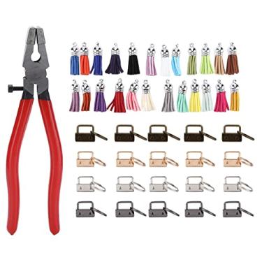 Imagem de DIY Handicraft Hardware Supplies Chaveiro de Couro Completo Borla Conjunto PráTico de Ferragens, Chaveiro AcessóRios para Chaveiro de Pulso Fazendo Chaveiros de Cordão de ChavesPresentes e Mercadorias