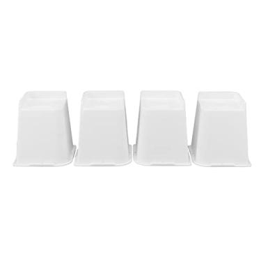 Imagem de Risers de Cama, 4 Peças de Móveis, Trapézio Branco de Alta Resistência, 6 Tamanhos Elevados, Antiderrapante para Quarto