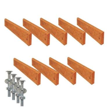 Imagem de Kit 9 Réguas Pé De Banco Madeira Acabada Verniz 150x5,5x2cm - OUTRAS M