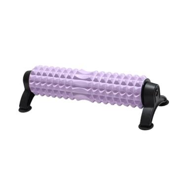 Imagem de IEUDNS Rolo de espuma para massagem corporal completa, coluna de ioga, rolo de fitness para treino com 4 ventosas para alongamento de braços e treinamento de, Roxo