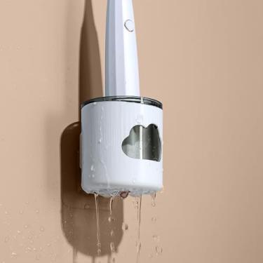 Imagem de Cffuvros Suporte Elétrico de Escova de Dentes, Suporte de Parede do Porta -Escova para Banheiro, Orifícios de Drenagem de Grande Calibre, Sem Instalação de Perfuração (Branco)