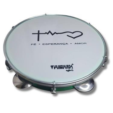 Imagem de Pandeiro 10 Abs Verde Pele Leitosa Branca Batimento