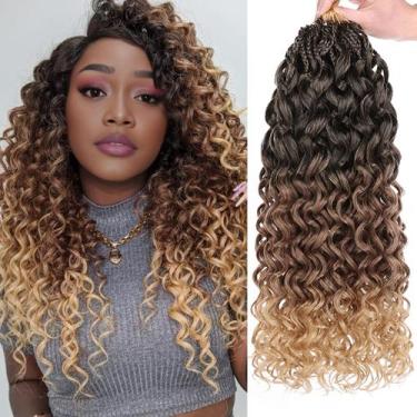 Imagem de Crochet Hair Leeven Gogo Curl 18 polegadas Ombre Brown to Honey