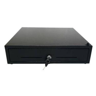 Imagem de Gaveta Caixa Para Dinheiro Manual Preto Pino Trava Superior - Multifor