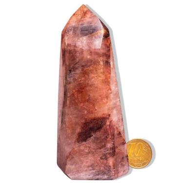 Imagem de 01 Ponta Hematoide Vermelho Lapidado 200 a 250g 10 a 15cm B - Cristais