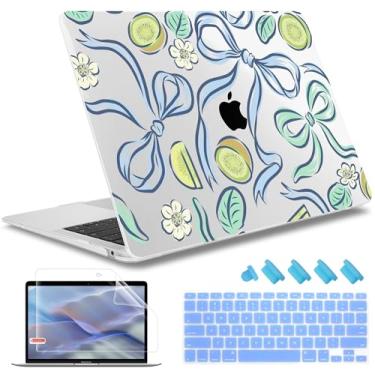 Imagem de May Chen Capa compatível com MacBook Air de 13 polegadas (modelos A1369 e A1466, versão mais antiga 2010-2017), capa rígida de plástico com capa de teclado e protetor de tela, fitas de frutas