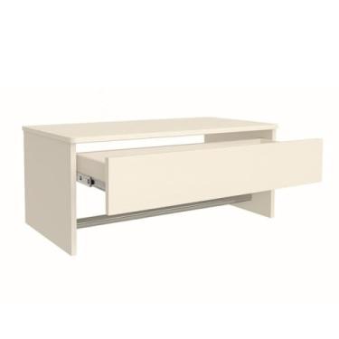 Imagem de Penteadeira Suspensa com Gaveta - 60x30cm, Branco ou Preto - Multiuso para Apartamento (Off White c/Barra)