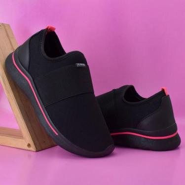 Imagem de Tênis Meia Feminino Way Cross Calce Com Elastico - California, Preto, 