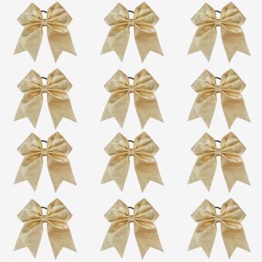 Imagem de Cheer Bows DEEKA de 7 polegadas em ouro brilhante para meninas, pacote