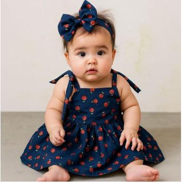 Imagem de Vestido Infantil Menina Estampado Verão Alça Regulavel - DW confeccoes