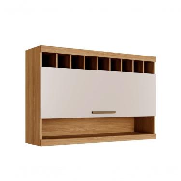 Imagem de Armário Aereo Opala Com 1 Porta Com Adega Arte Móveis Cinamomo-off White