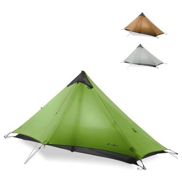 Imagem de Barraca de mochila ultraleve 3F UL Gear Lanshan 1/2 pesa apenas 759 g Tecido de silicone único personalizado 15D impermeável 5000 + mm 3/4 barraca interna para 1/2 pessoa (verde escuro, 4 estações)