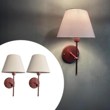 Imagem de Kit 2 Arandelas De Parede Clássica interna Com Interruptor Cúpula Ref 