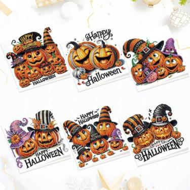 Imagem de Kit de cartões de pintura de diamante 5D Rhinestone Halloween, pacote 