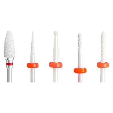 Imagem de 5 peças de cerâmica para arte de unhas, cortador rotativo, aparelho de limpeza para manicure, acessórios de máquina de trituração de unhas, ferramenta de gel de unha