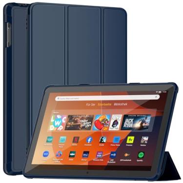 Imagem de DJ&RPPQ A capa para tablet serve para tablet de 10 polegadas 2023, [dormir/despertar] Também para Sony Nokia Slim Soft TPU Back Smart Magnetic Stand Capa protetora de 10 polegadas, azul escuro