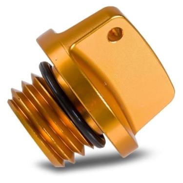 Imagem de Parafuso de tampa de óleo de alumínio CNC universal modificado acessório de tampa de óleo de motocicleta compatível com CRF150R TRX450R/RX CRF1000L CB500F VTR1000F X-4 (dourado)