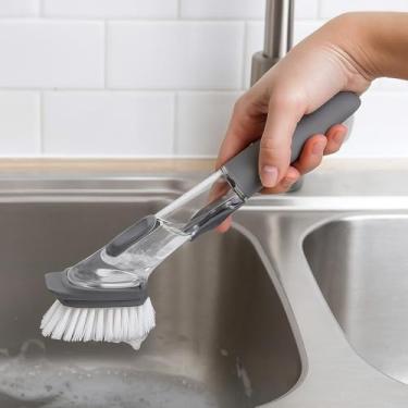 Imagem de Escova de Limpeza 2 em 1 com Dispenser de Detergente para Louça