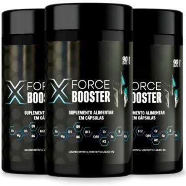 Imagem de KIT X Force Booster Testo Premium | Fórmula Completa – Zinco Quelato, Magnésio Dimalato, Coezima Q10, Vitaminas D3, B6, B12, Boro, Selênio Quelato, Cobre Quelato e Picolinato de Cromo - 3 UN 270 Cápsulas