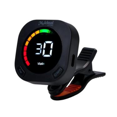 Imagem de oshhni Afinador de violão, afinador de clipe, suprimentos multifuncionais para presente, afinação rápida e precisa, recarregável para ukulele, baixo, Preto