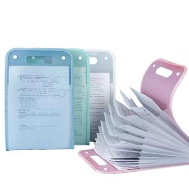 Imagem de Pasta Arquivo Sanfonada Organizadora A4 com 12 Divisórias em Plástico para Documentos Portátil - Uso Escolar, Escritório e Papelaria(Verde)