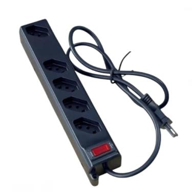 Imagem de Filtro de Linha + Protetor Eletrônico GREEN 5 Tomadas 10A Bivolt 110/220V | Disjuntor, Cabo 1 Metro, ABS Black Piano